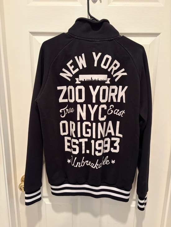 Zoo York Jackets & Blazers - Zoo York Black and White Striped Collar Zip Jacket